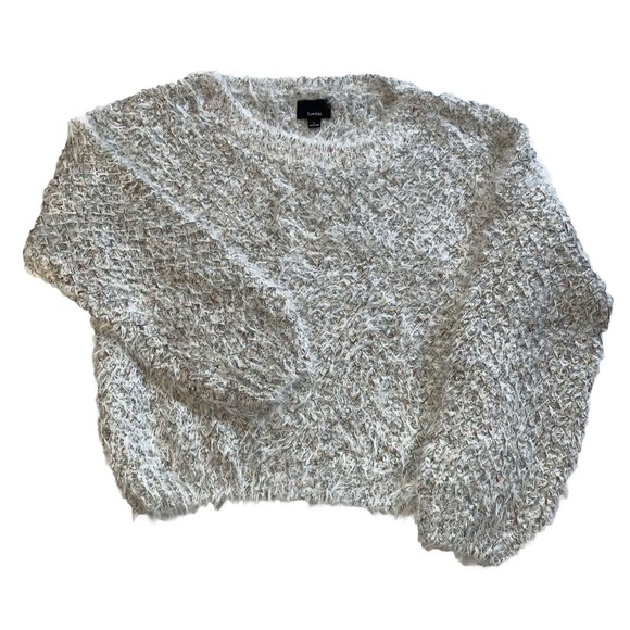 Lumiere Sweater Fuzzy Soft Loose Knit Women's Size L Pull Over White Multi Color - Picture 1 of 7